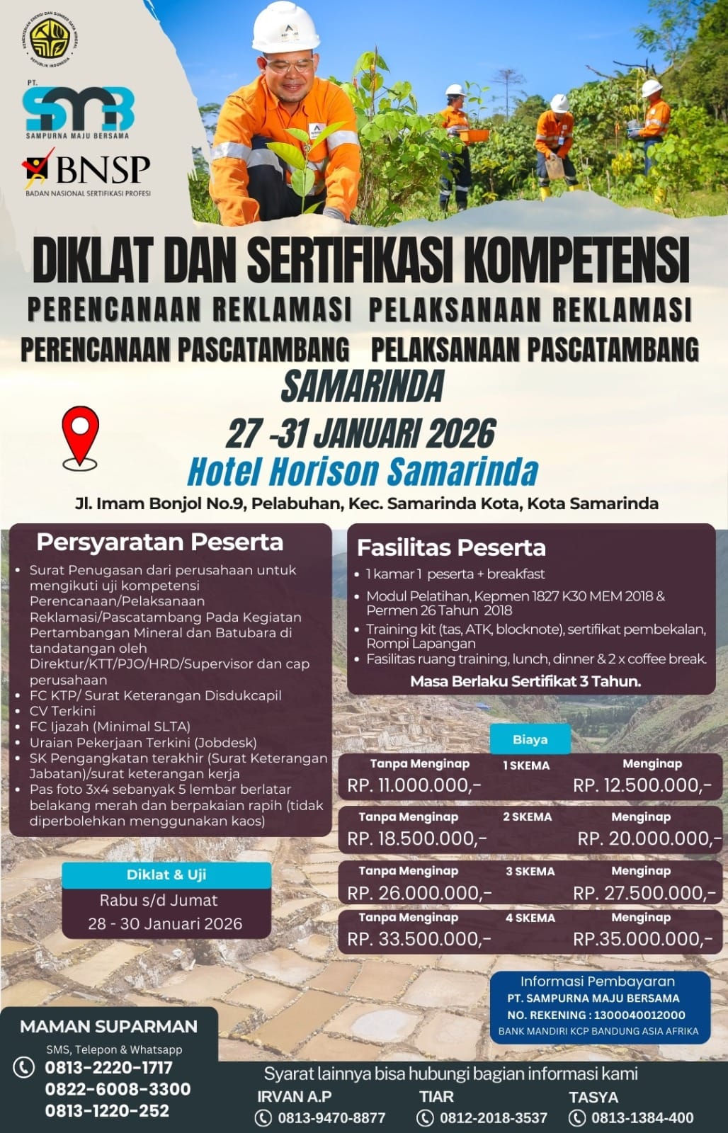 Diklat & Sertifikasi Kompetensi 22 - 31 Januari 2026