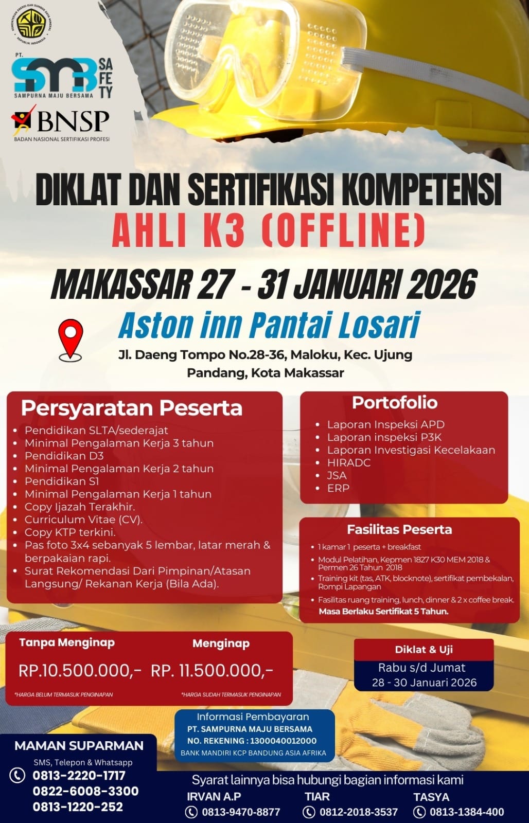Diklat & Sertifikasi Kompetensi 27 - 31 Januari 2026