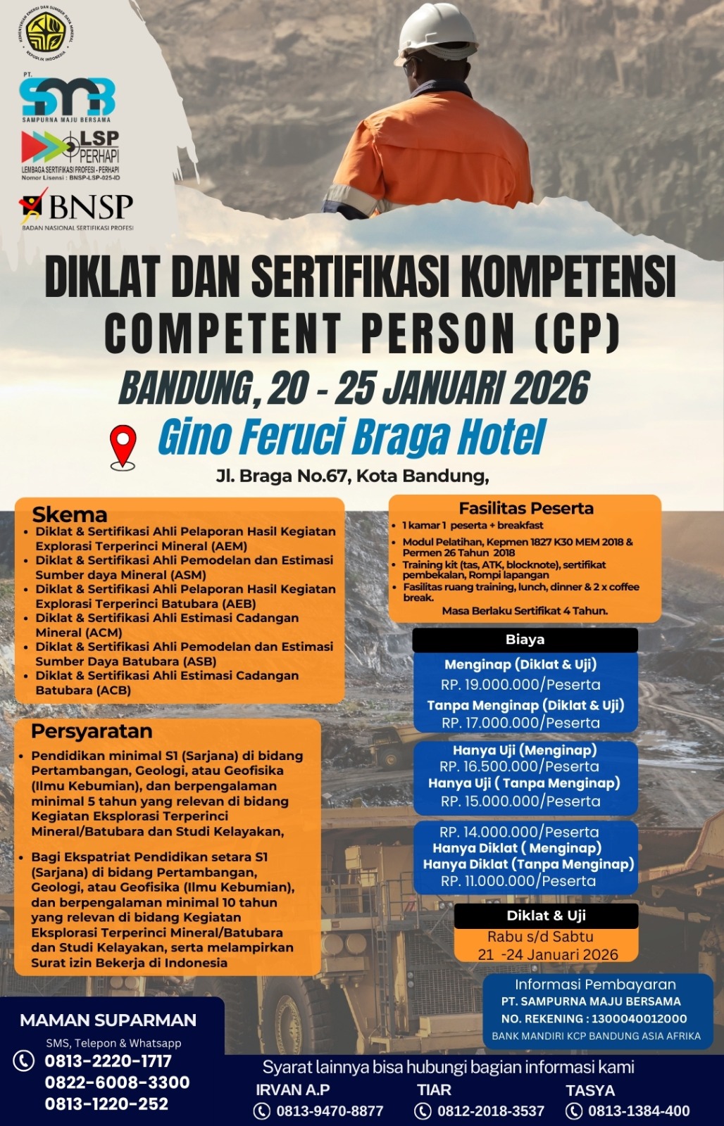 Diklat & Sertifikasi Kompetensi 20 - 25 Januari 2026