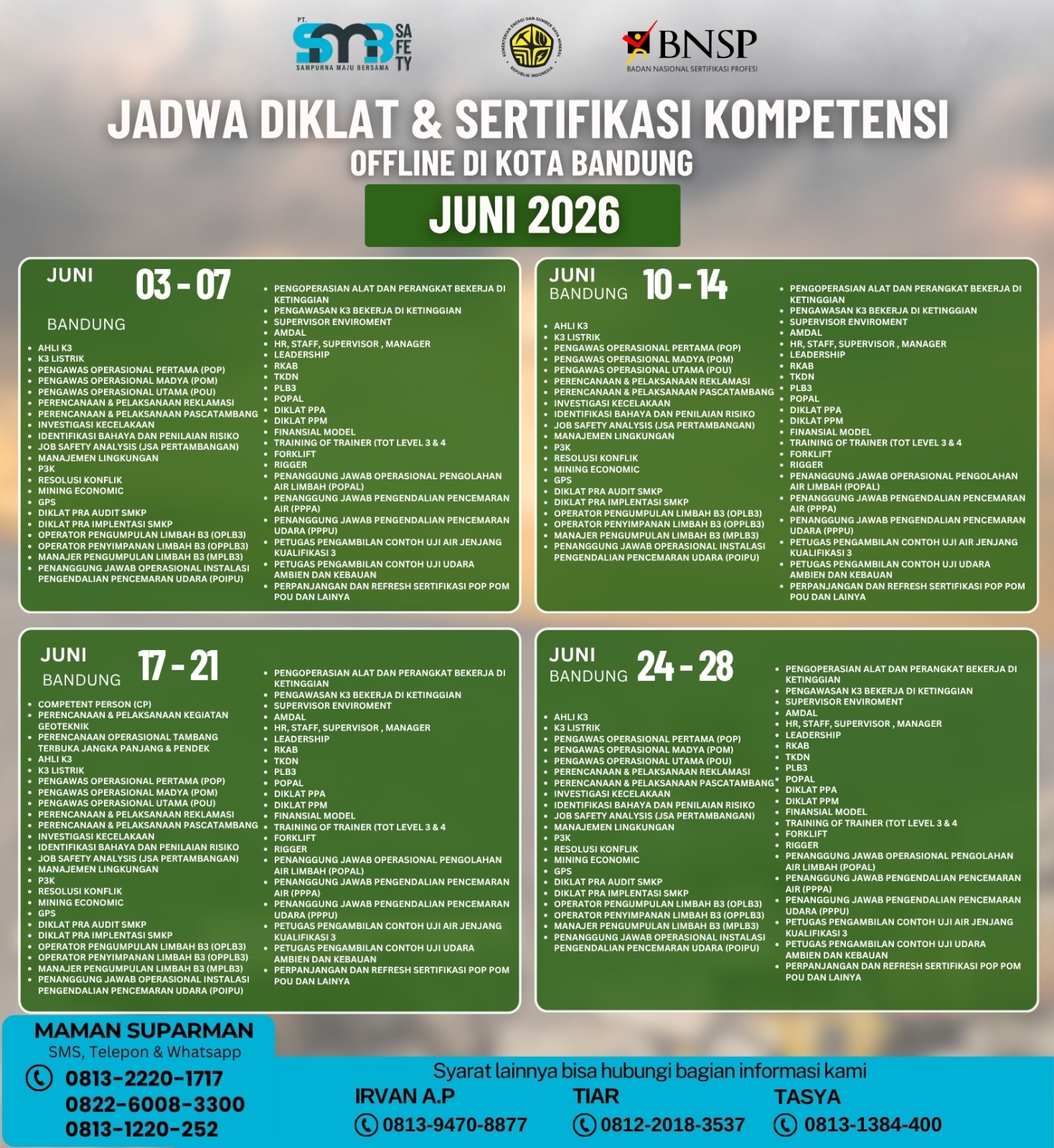 Diklan dan Sertifikasi Bulan Juni